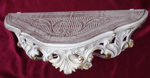 Wandspiegel + Ablage Konsole SET Spiegel 50X76 ANTIK BAROCK WEIß GOLD 118S - Picture 11 of 146
