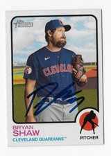 2022 HERITAGE BRYAN SHAW GUARDIANS  INDIANS AUTOGRAPHED SIGNED BASEBALL CARD SP