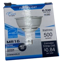 Euri Lighting LED LIGHT BULB MR16 FLOOD LIGHT EXT COOL WHITE 6.5W 50W LAMP 🔔
