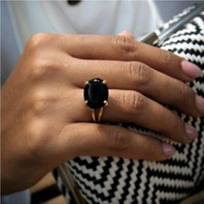 Natural Black Onyx Ring-925 Sterling Silver-Handmade Ring-Boho Ring-All Sizes