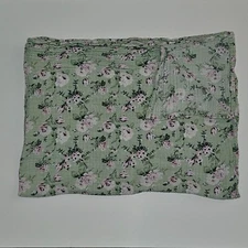 Modern Baby Green Purple Floral Muslin 100% Cotton Swaddle Blanket Lovey 27x36