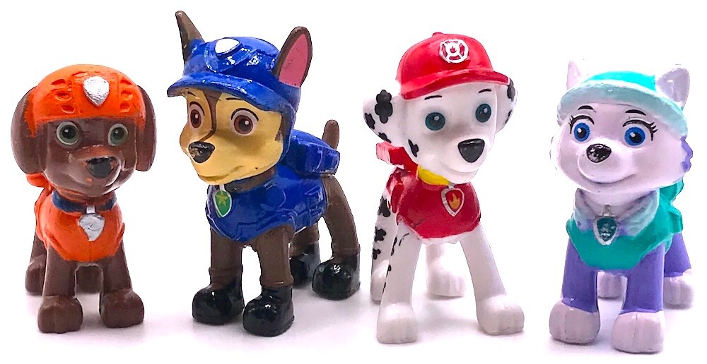 ZUMA & CHASE & MARSHAL & EVEREST Figure Set PAW PATROL TV Dogs PVC