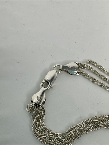 Sterling Silver 3 Rope Chain Link In One Necklace Italy 925 KA-1772 Labradorite - Picture 11 of 14