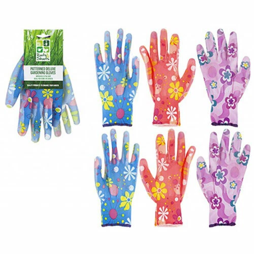 LADIES WOMENS GARDENING GLOVES NON SLIP LATEX COTTON LINED EXTRA GRIP HOME DIY