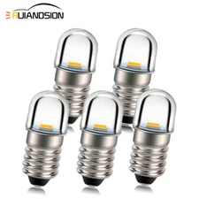 5pcs 3V 6V E10 LED Screw Mini Torch Headlight Interior Bulb Lamp Warm/White