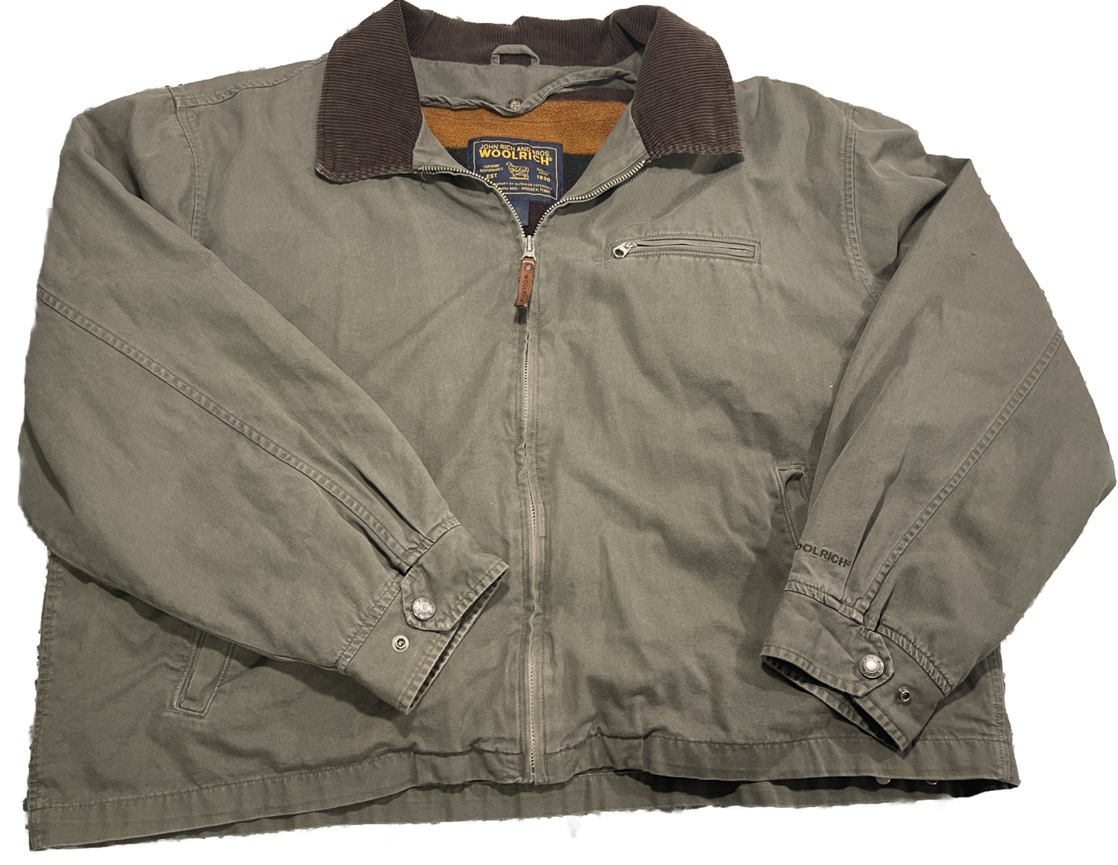 Vintage Green Woolrich John Rich and Bro Mens Multicolor Lined Jacket