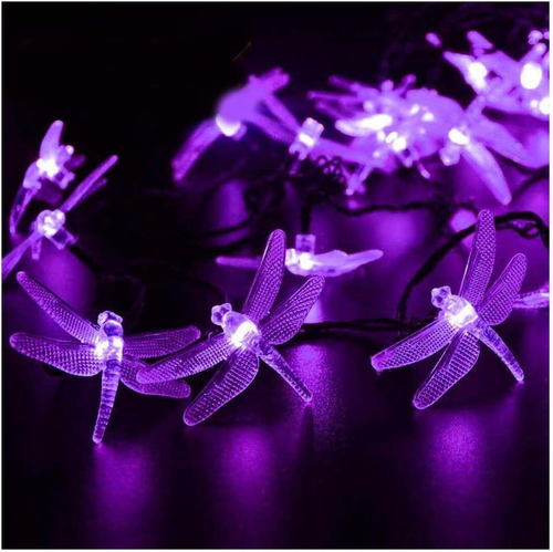 Solar String Lights 20Ft 30LED Dragonfly Shaped Waterproof Fairy Decoration Ligh