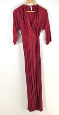 Bec & Bridge womens wrap dress size 6 red geometric maxi 3/4 sleeve 087140