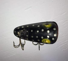 VINTAGE Brooks #5 Black/Silver Spots Frog 1 3/8" Topwater/Surface Fishing Lure