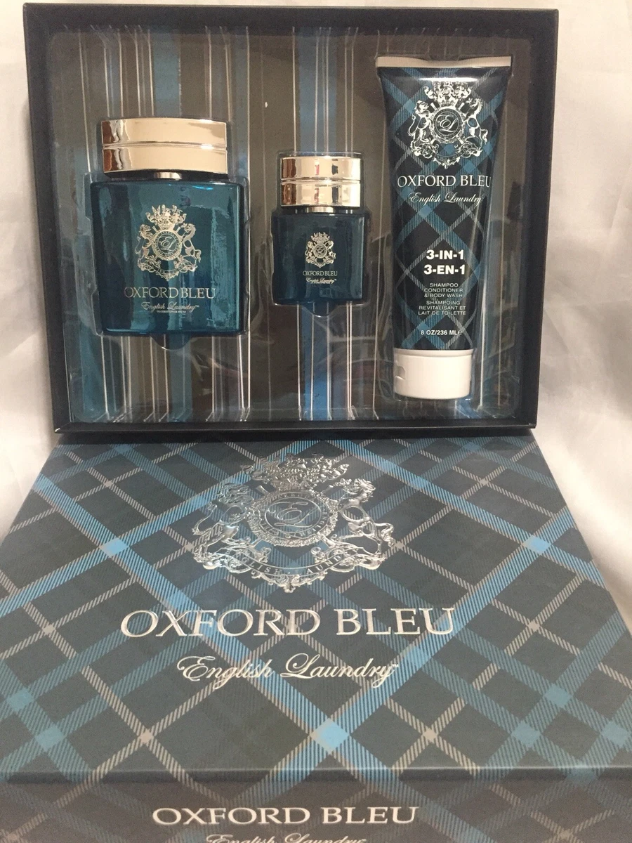 English Laundry Oxford Bleu Parfum 3pc Set EDP Spray + Shampoo