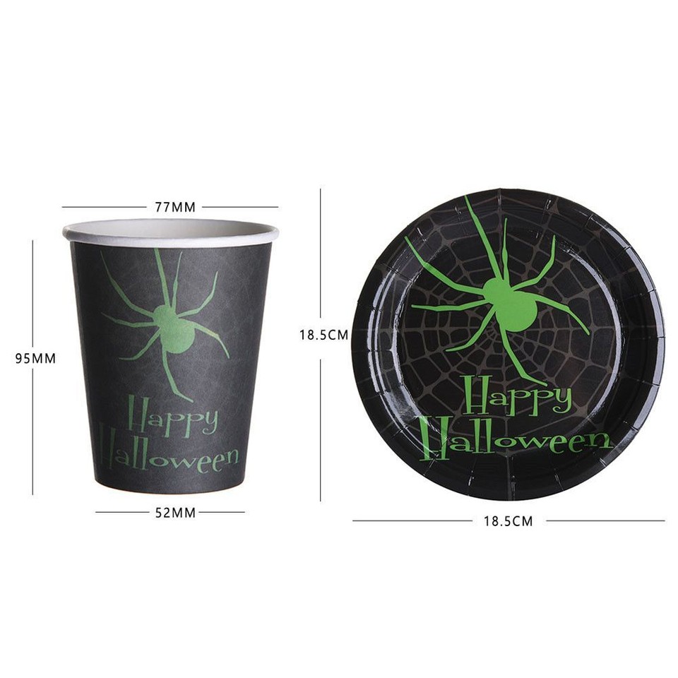 Happy Halloween Witch Halloween Paper Plate Disposable Cookware Tray