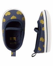 Carter's Mary Jane Skimmer Crib Shoes Size: 3-6 Months, 9-12 Months Navy/Gold