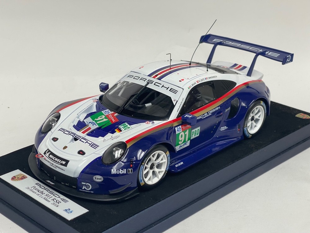 1/18 IXO Models Porsche 911 RSR Winner 2018 24 H Le Mans Car #92 Leather  AB1003