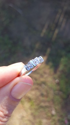 Tanzanite Round Cut Anniversary Band Ring 10KT Solid White Gold - Picture 9 of 12