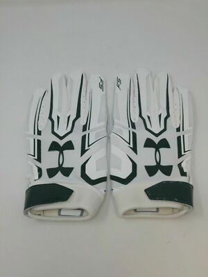 New Under Armour Men's Green/White WR Football Gloves