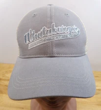 Thalhimer Headgear Cap Hat WHATABURGER Grey & Off-White Mesh Strap Back
