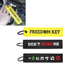 3PC Double Sided Embroidered Key Chain Motorcycle Gift Keyring