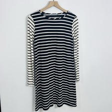 Loveappella Striped Pullover Fitted With Stretch Knee Length Timeless Classic