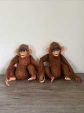 RARE Vintage MONKEY Rubber Face Plush Stuffed Animal Toy Sleepy Eyes