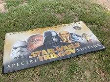 Vintage Star Wars Banner VHS Trilogy Promo Ad Blockbuster Video 3 X 6ft