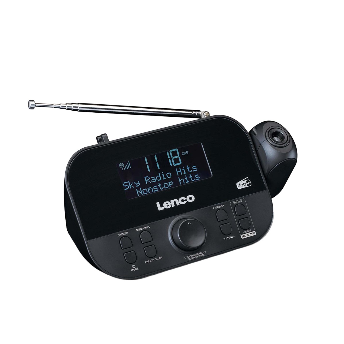 Radio réveil DAB+ FM Lenco noir écran LCD 2.6 pouces fonction snooze