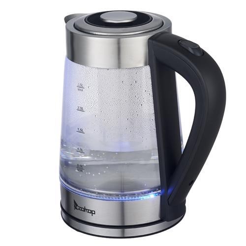 Boiler Kettles 1100W 2.5L Electric Glass Hot Water Kettle Tea Pot Coffee Sliver
