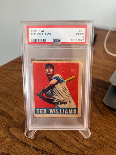 1948 Leaf #76 Ted Williams (The Kid) Red Sox HOF Slugger - PSA 2