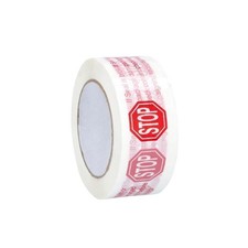 White Stop Sign Printed Packing Tape 2.83 Inch x 110 Yards 2 Mil 912 Rolls