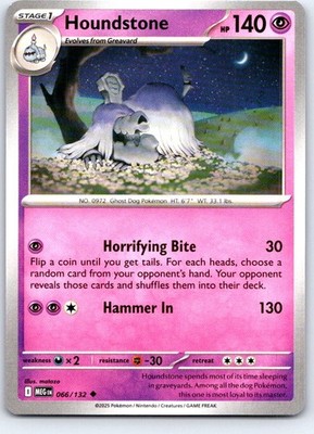 Houndstone 066/132 Uncommon Mega Evolution Pokemon Near Mint