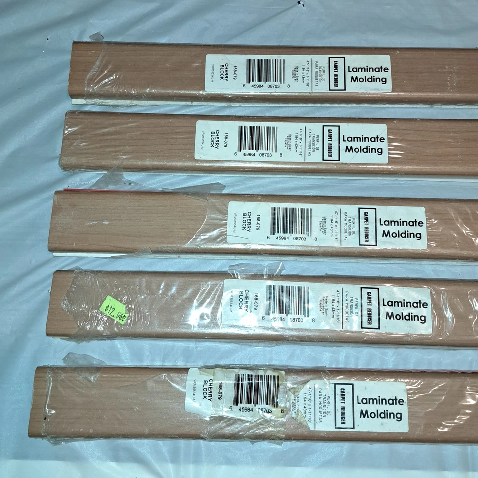 Bloque de cerezo moldeado laminado - nariz de escalera, moldeo en T, reductor de alfombras, + aluminio Foto 4 de 4