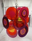 SPACE AGE WATERFALL CHANDELIER - 18 PLEXI DISCS - 70s - GINO VISTOSI STYLE