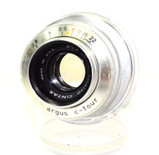 Argus C-Four Coated Cintar 50mm f/2.8 Camera Lens - Clean  Clear Lens.