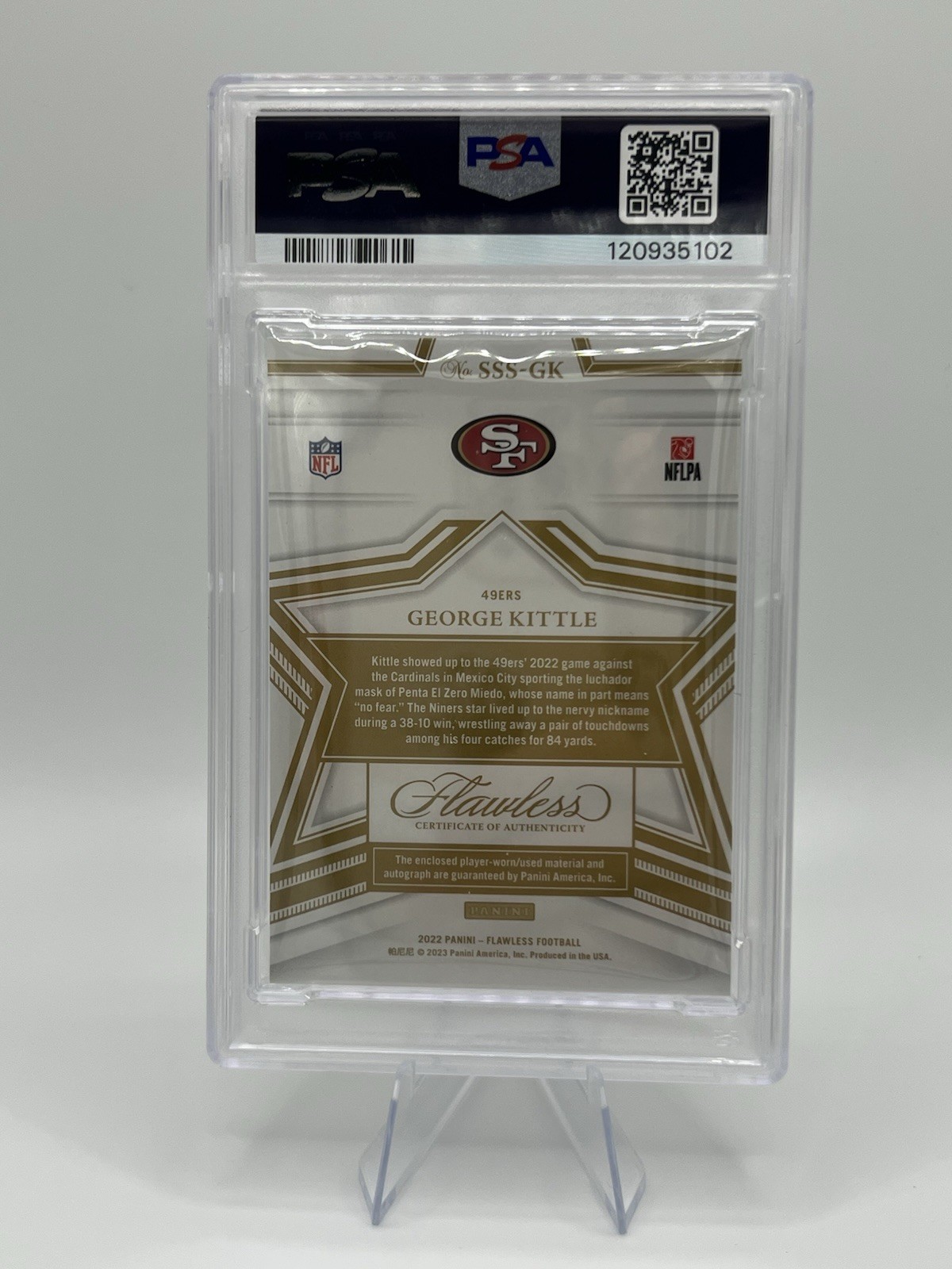 2022 Panini FLAWLESS Star Swatch Auto Silver /20 PSA 8 Pop 2 π₯ Game Worn Patch view 3