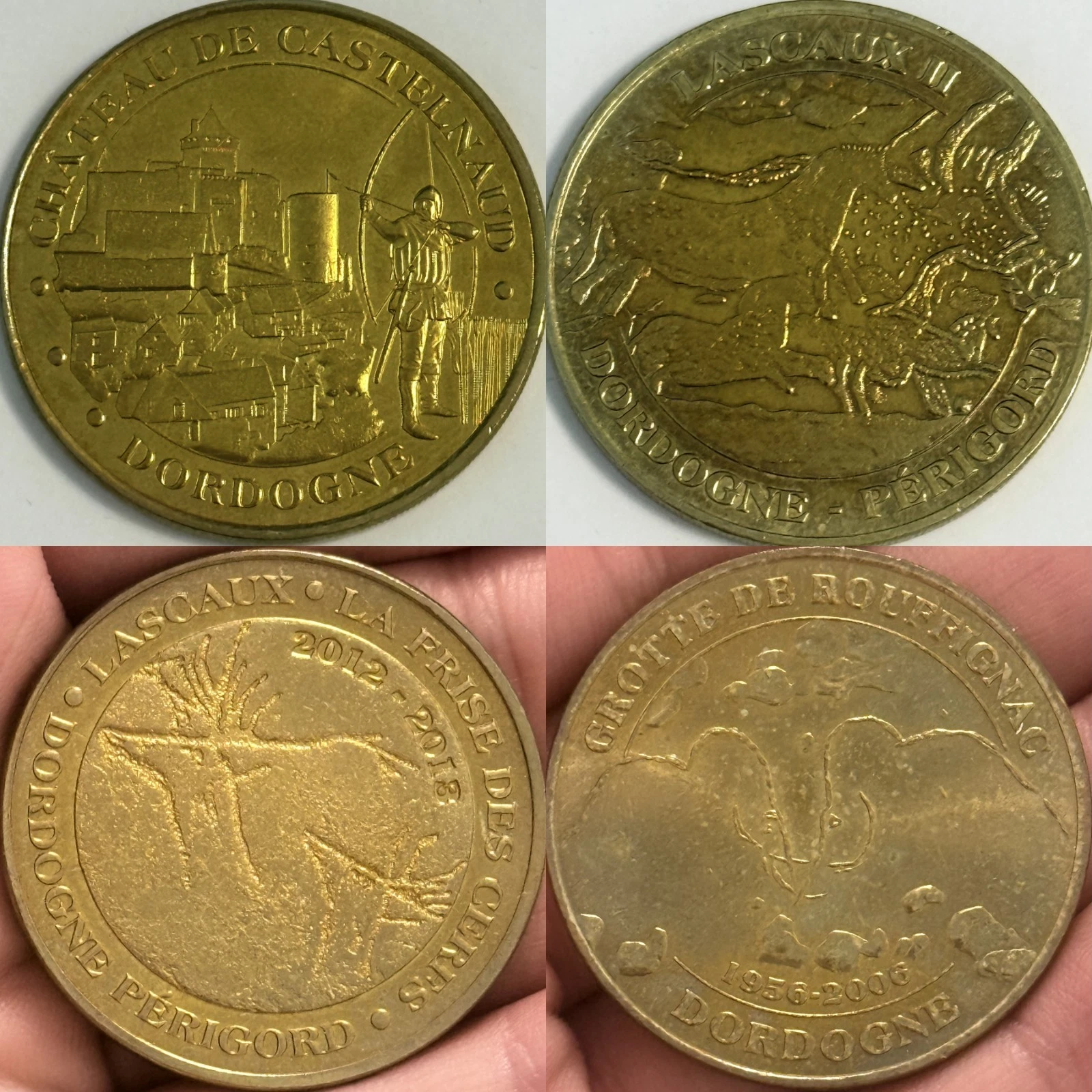 Dordogne 24 - Lot Jetons Touristiques Médailles Souvenirs Monnaie de Paris