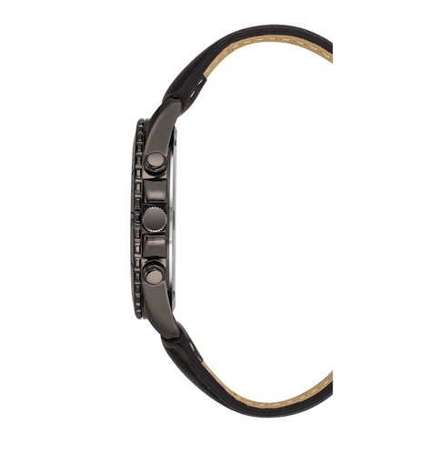 Reloj GEORGE Hombre Estuche Gunmetal, Negro Esfera Fácil de Leer y Cuero Vegano Coñac - Imagen 4 de 9