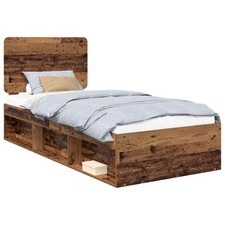 Bed Frame with Headboard Solid Pine Wood Modern Wooden Stylish Indoor  vidaXL