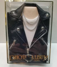 Eastern Accessories Vtg Photo Album 32 3x5 Leather Jacket W/ Chains 90s New