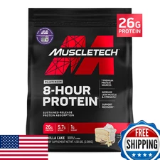 MuscleTech Platinum 8-Hour Protein Powder - 7 Premium Protein Sources Whey Casei