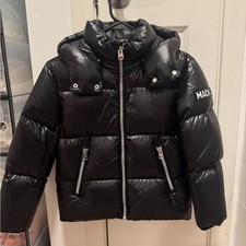 Mackage Black Puffer Jacket Hooded Zip Pockets Unisex Kids Winter Coat
