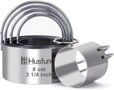 Biscuit Cutter Set Round Cookie Cutters with Handle 5 Pieces Stainless Steel New