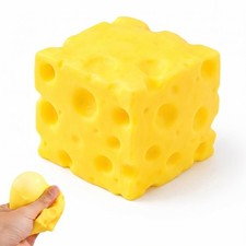 Yellow Cheese Squishy Toy Stress Ball Sensory Silicone Soft