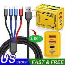  4 in 1 Multi USB Charging Cable Fast Charger Cord For iPhone/Type C/Micro USA+ 