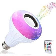 LED RGB White Bulb Light Smart Bluetooth Music Audio Speaker Changing Color