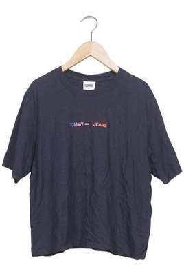 Tommy Jeans T-Shirt Damen Shirt Kurzärmliges Oberteil Gr. XL Marineblau #su33zyk