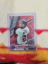 1994 Bowman's Best David Justice Red Refractor Baseball Card