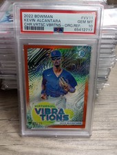  2022 Bowman Chrome Kevin Alcantara SSP Virtuosic Vibrations Orange /25 PSA 10
