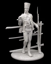 1/24 Scale 75mm Napoleonic Soldier Resin Figure Historical Model Kit w/ Musket