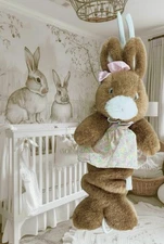 VTG Crib Mobile Musical Girl Carters Prestige Toy Teddy Bear Plush Easter Bunny