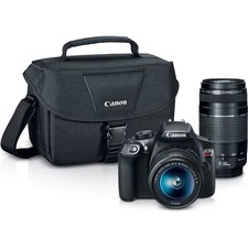 Canon Digital SLR Camera Kit EOS Rebel T6  EF-S 18-55mm and EF 75-300mm Zoom L