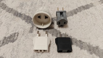 Travel Adapters/Plug Bundle - EU to US, US to EU, 3-Prong to 2-Prong - Excellent